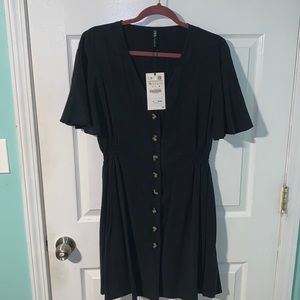Zara Mini Black Button up Dress